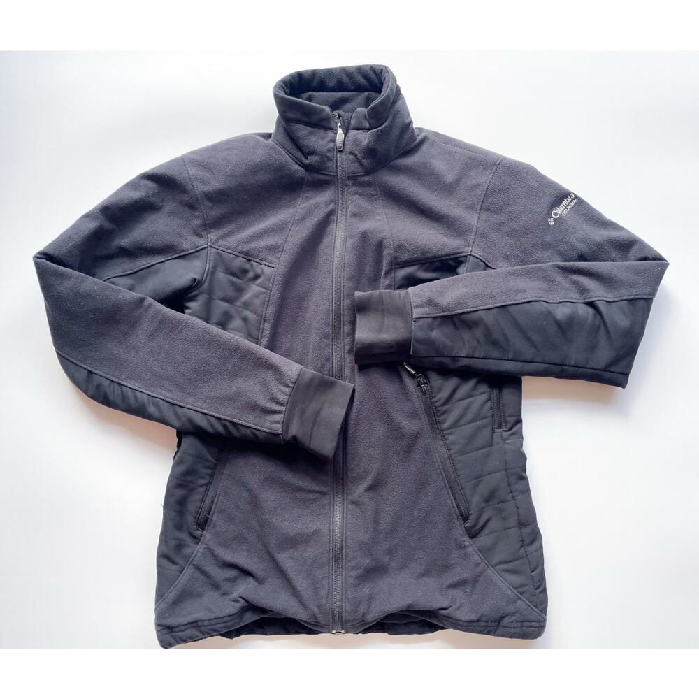 Women's Columbia Titanium High Performance Black Fleece Zip Up Jacket Size Small